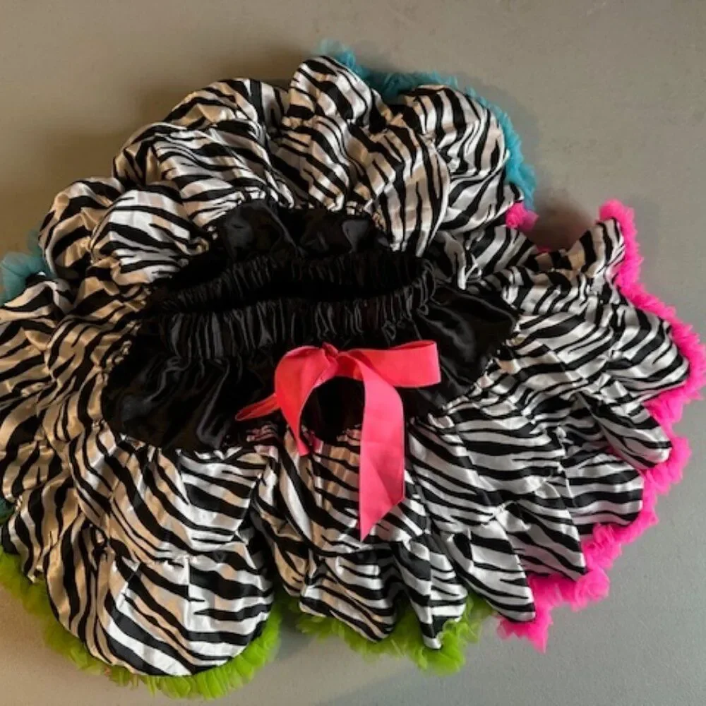 Neon and Zebra Petti Outfit   NRZ90  Size 90 2-3 years   NWT Boutique